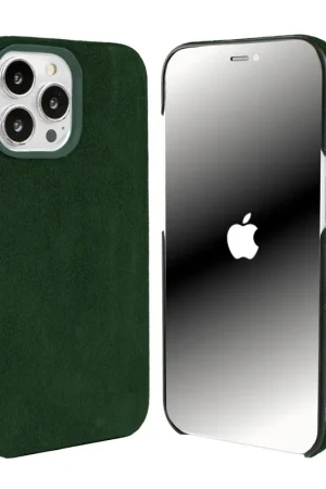 Offre Limitée Coverzs Coque iPhone 13 Pro Alcantara MagSafe (vert foncé)