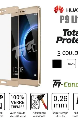 Certifié Huawei P9 Lite - Vitre de Protection - Total Protect - TM-Concept® - Verre trempé