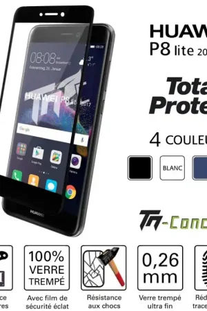 Huawei P8 Lite 2017 - Vitre de Protection - Total Protect - TM-Concept® - Verre trempé Meilleur Prix