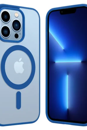 ShieldCase Coque Transparente iPhone 13 Pro Magsafe avec bords colorés (bleu) Meilleure Vente