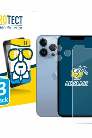 3 Pièces BROTECT AirGlass Protection d'écran en verre pour Apple iPhone 13 Pro (Avant+Caméra) Livraison Express