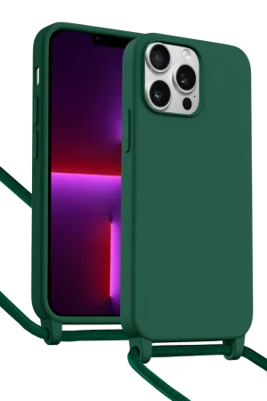 Offre Spéciale ShieldCase Coque iPhone 13 Pro Max avec cordon pour téléphone (vert foncé)