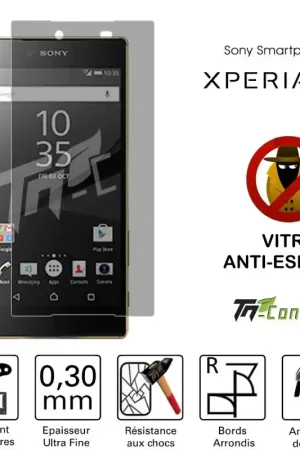 Top Vente Sony Xperia Z5 - Vitre de Protection Anti-Espions - TM-Concept® - Verre trempé