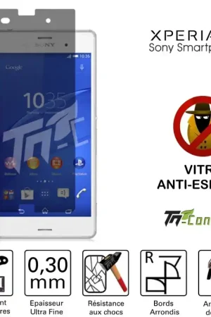 Livraison Gratuite Sony Xperia Z3 - Vitre de Protection Anti-Espions - TM-Concept® - Verre trempé