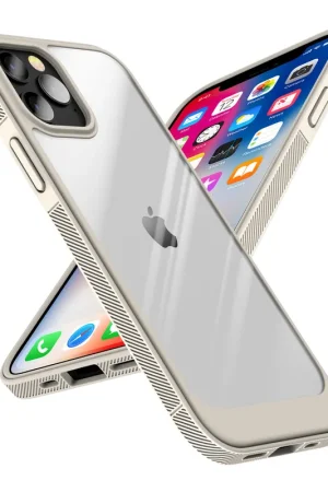 Solde Coque ShieldCase iPhone 13 Pro Max TPU avec bordure (beige/transparent)