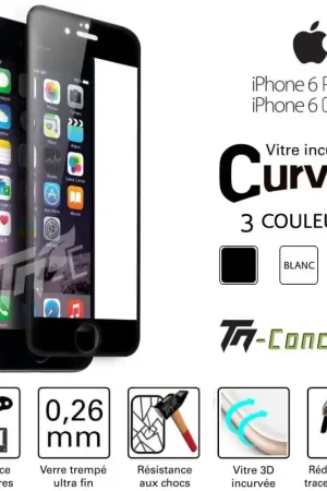 Meilleure Vente Apple iPhone 6 Plus / 6S Plus - Vitre de Protection 3D Curved - TM-Concept® - Verre trempé