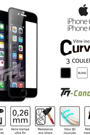 Apple iPhone 6 / 6S - Vitre de Protection 3D Curved - TM-Concept® - Verre trempé Seulement Aujourd’hui