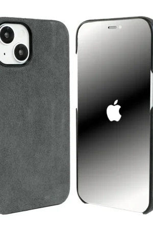 Coverzs Coque iPhone 14 Alcantara MagSafe (gris) Authentique