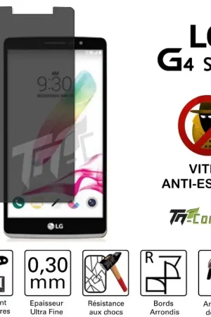 LG G4 Stylus - Vitre de Protection Anti-Espions - TM-Concept® - Verre trempé Meilleur Choix