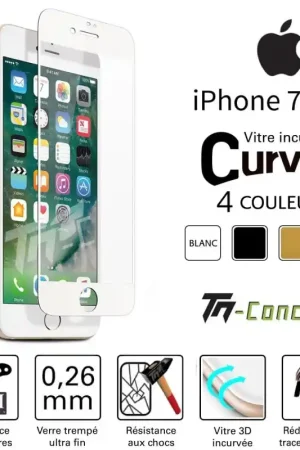 Apple iPhone 7 Plus - Vitre de Protection 3D Curved - TM-Concept® - Verre trempé Dernière Chance