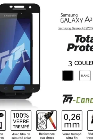 Samsung Galaxy A3 (2017) - Vitre de Protection - Total Protect - TM-Concept® - Verre trempé Satisfait Ou Remboursé