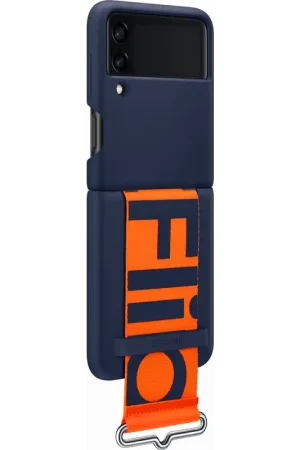 Coque Samsung Galaxy Z Flip 3 Silicone avec lanière Bleue Samsung Populaire