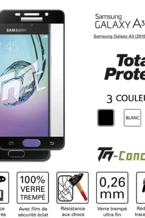 Samsung Galaxy A3 (2016) - Vitre de Protection - Total Protect - TM-Concept® - Verre trempé Offre Limitée