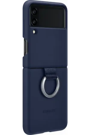 Coque Samsung G Z Flip 3 Silicone avec anneau Bleue Samsung Prix Promo