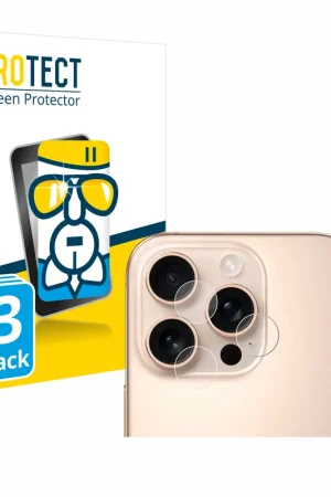 Super Prix 3 Pièces BROTECT AirGlass Protection d'écran en verre pour Apple iPhone 16 Pro (Caméra UNIQUEMENT)