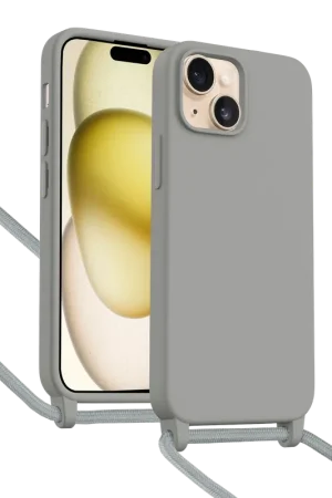 Super Prix ShieldCase Coque iPhone 15 avec cordon pour téléphone (gris)
