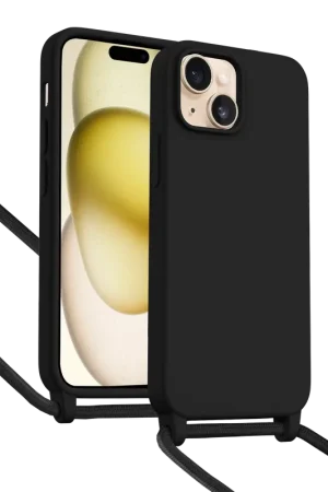 ShieldCase Coque iPhone 15 avec cordon pour téléphone (noir) Usine Directe