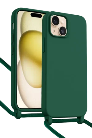 Meilleur Choix ShieldCase Coque iPhone 15 avec cordon pour téléphone (vert foncé)