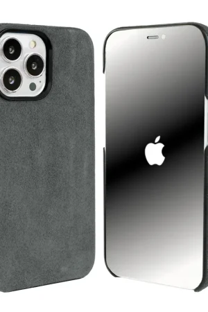 Pas Cher Coverzs Coque iPhone 15 Pro Alcantara MagSafe (gris)