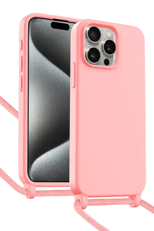 Expédié Aujourd’hui ShieldCase Coque iPhone 15 Pro avec cordon pour téléphone (rose)