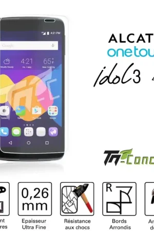 Alcatel Idol 3 (4,7') - Vitre de Protection Standard Premium - TM-Concept® - Verre trempé Achat Immédiat