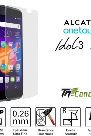 Alcatel Idol 3 (5,5') - Vitre de Protection Standard Premium - TM-Concept® - Verre trempé Dernier Modèle