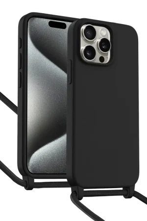 Remise ShieldCase Coque iPhone 15 Pro Max avec cordon pour téléphone (noir)