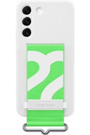 Meilleure Vente Coque Samsung Galaxy S22 5G Silicone avec lanière Blanche Samsung