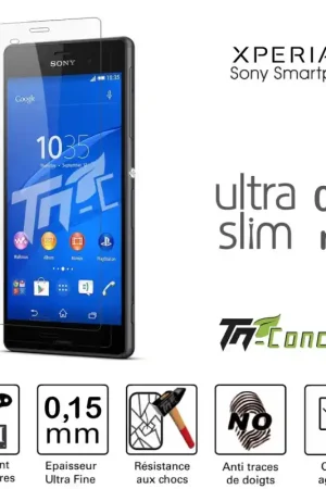Achat Immédiat Sony Xperia Z3 - Vitre de Protection Ultra Slim 0,15 mm - TM-Concept® - Verre trempé