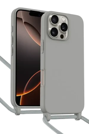ShieldCase Coque iPhone 16 Pro avec cordon pour téléphone (gris) Authentique