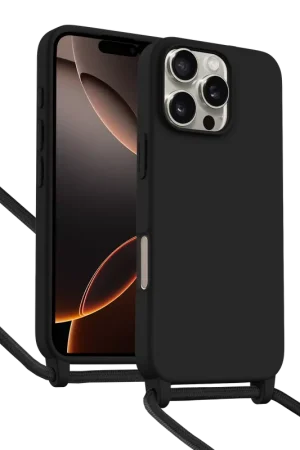 Super Prix ShieldCase Coque iPhone 16 Pro avec cordon pour téléphone (noir)