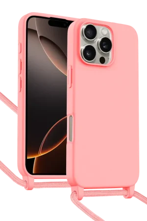 ShieldCase Coque iPhone 16 Pro avec cordon pour téléphone (rose) Livraison Express