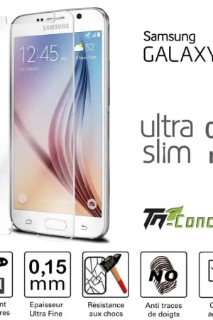 Authentique Samsung Galaxy S6 - Vitre de Protection Ultra Slim 0,15 mm - TM-Concept® - Verre trempé