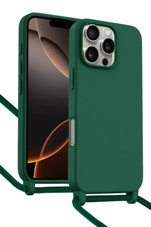 ShieldCase Coque iPhone 16 Pro avec cordon pour téléphone (vert foncé) Prix Promo