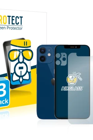 3 Pièces BROTECT AirGlass Protection d'écran en verre pour Apple iPhone 12 (Avant+Caméra) Usine Directe