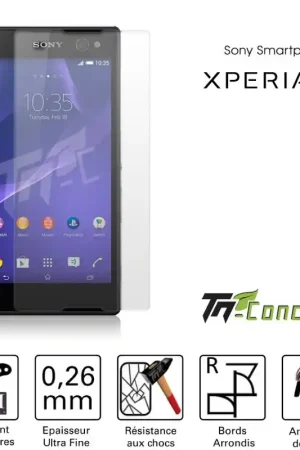Haute Qualité Sony Xperia C3 - Vitre de Protection Standard Premium - TM-Concept® - Verre trempé