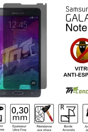 Samsung Galaxy Note 4 - Vitre de Protection Anti-Espions - TM-Concept® - Verre trempé Certifié