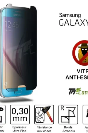 Bon Plan Samsung Galaxy S6 - Vitre de Protection Anti-Espions - TM-Concept® - Verre trempé