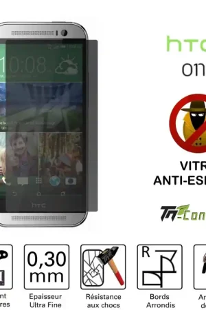 HTC One M8 - Vitre de Protection Anti-Espions - TM-Concept® - Verre trempé Dernier Modèle