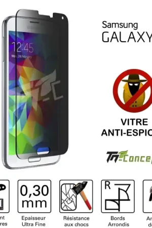 Samsung Galaxy S5 - Vitre de Protection Anti-Espions - TM-Concept® - Verre trempé Achat Immédiat