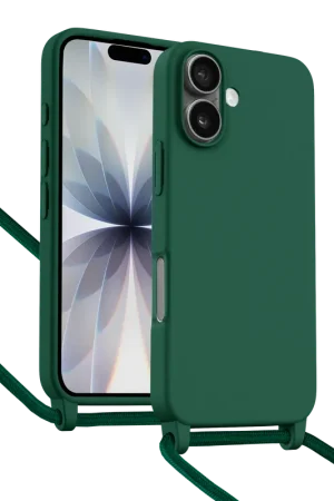 Authentique ShieldCase Coque iPhone 17 avec cordon pour téléphone (vert foncé)