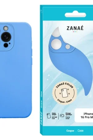 Prix Choc Coque Zanae Color pour iPhone 16 Pro Max Bleu