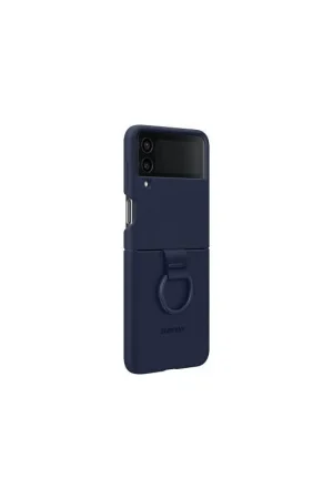 Coque Samsung G Z Flip 4 Silicone avec anneau Bleu marine Samsung Top Vente