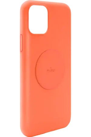 Coque iPhone 11 Silicone Icon aimantée Orange Fluo Puro Bon Plan