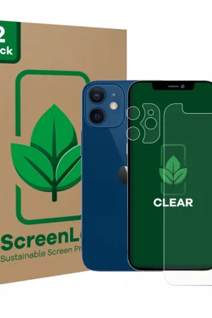 2 Pièces ScreenLeaf Clear Protection d'écran durable pour Apple iPhone 12 mini (Avant+Caméra) Livraison Gratuite