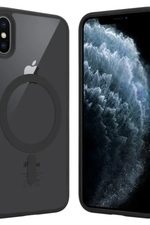 ShieldCase Coque Transparente iPhone X/Xs Magsafe avec bords colorés (noir) Quantité Limitée