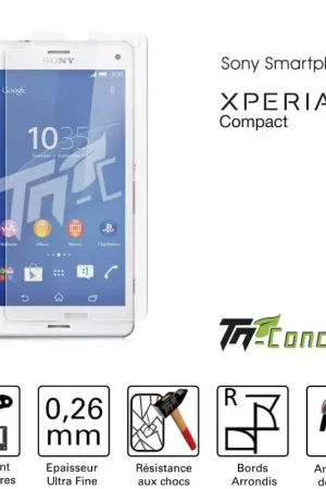 Retour Gratuit Sony Xperia Z3 Compact - Vitre de Protection Standard Premium - TM-Concept® - Verre trempé