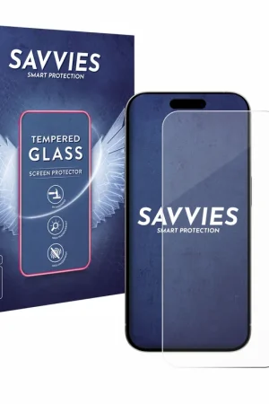 3 Pièces Savvies Clear Protection d'écran en verre trempé pour Apple iPhone 15 Pro Prix Réduit