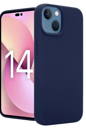 Soldes Coverzs Coque Luxe Liquid Silicone iPhone 14 (bleu foncé)