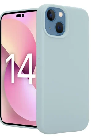 Coverzs Coque Luxe Liquid Silicone iPhone 14 (gris bleu) Commande En Gros